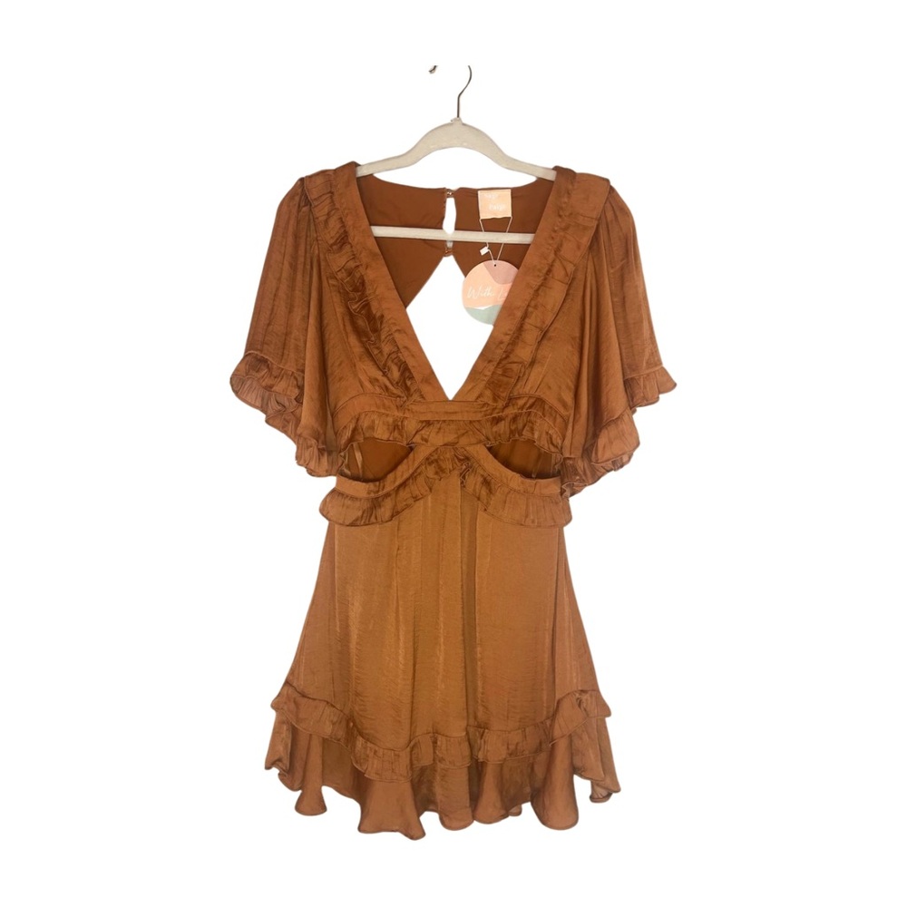 Sage + Page Yours Truly Dress Tan Women XS